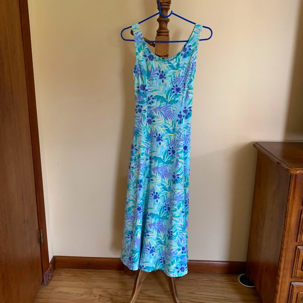 Tropical Patterned Sleeveless Dress